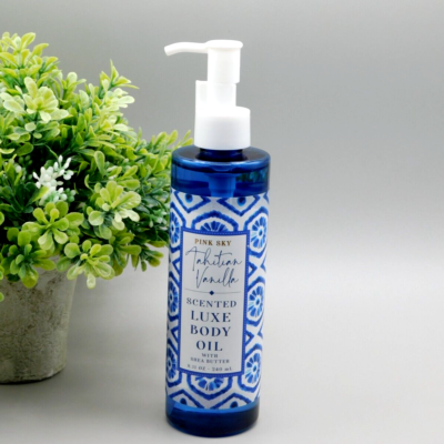 Pink Sky Scented Luxe Body Oil Tahitian Vanilla 8 oz New NOT