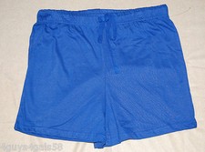 Womens BLUE CASUAL KNIT SHORTS Lounge Comfort ELASTIC WAIST Drawstring S 4-6