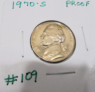 1970 S Proof  B U Jefferson Nickel #109