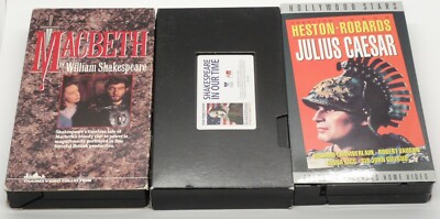 MACBETH William Shakespeare In Our Time JULIUS CAESAR 3 VHS Charlton Heston OOP