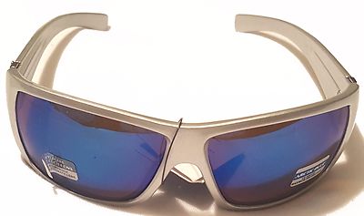 Arctic Blue Men's Square Sunglasses Plastic Frame Mirrored Lens 100% UV400 Black