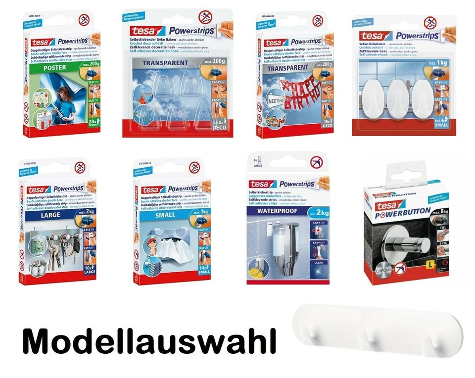 tesa® Powerstrips® Klebehaken Klebepads Haken Klebenägel Kleben statt Bohren