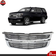For Chevrolet Tahoesuburban 2015 16-2020 Front Upper Grille Grill Chrome Silver