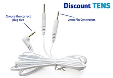 TENS Lead Wires - Two 2mm Pin Connectors -  Quantity: 2