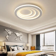 LED Ceiling Light White Pendant Lamp Chandelier Round for Living Room & Bedroom