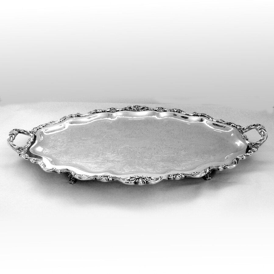 Baroque Waiter Footed Tray Wallace Silverplate 1200F | eBay