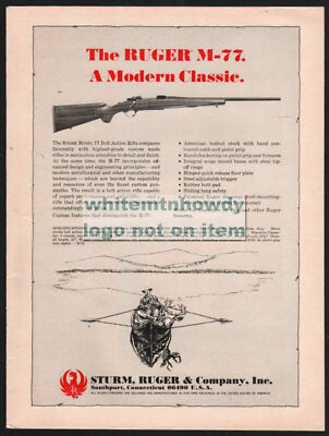 1969 RUGER  M77 Bolt Action Rifle Vintage Gun PRINT AD