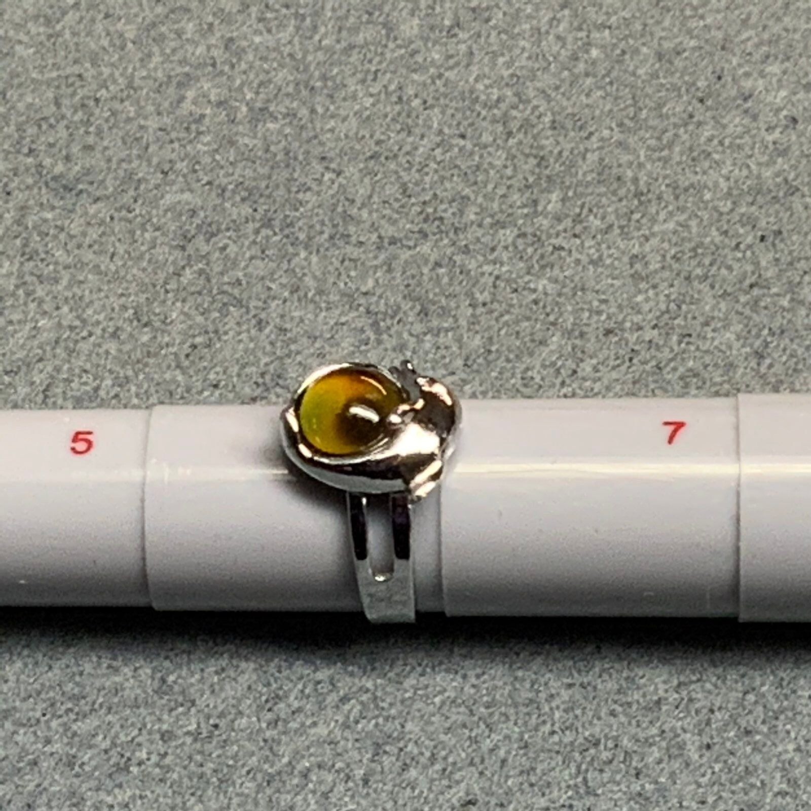 Adjustable Dolphin Ring 6 & Up Silver Brown Trans… - image 4