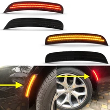 Smoked LED Front Rear Side Marker Light Set For 2015-2023 Chrysler 300 300C 300S