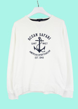 GANT Jumper Men's LARGE Ivory Logo Pullover Crew Neck