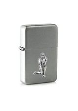ppsp10 bowls  emblem on a flip top petrol silver lighter windproof