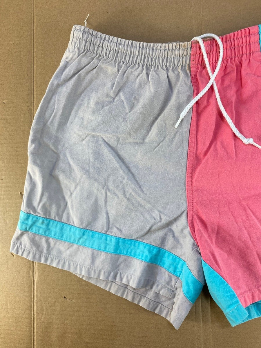 80s 90s vintage オーシャンパシフィック　仮面柄　ショーツ　ピンク Vintage 80s 90s Booty Cutter Color Block Surf Stripe Swim Trunks