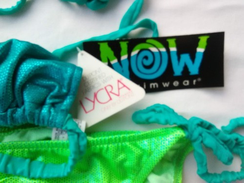 Teen SIZE Youth 11/12 Iridescent Top Bikini Swimsuit Set Swim wear NWT - Picture 4 of 6