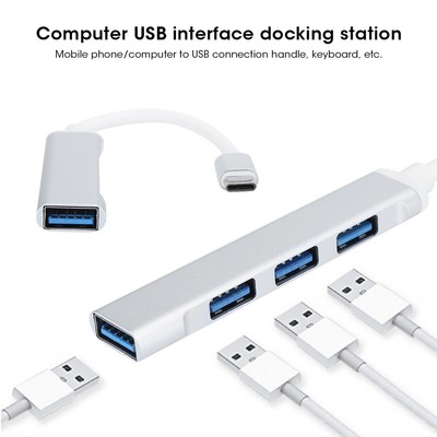 New 4Port USB 3.0 Hub MultiFunction Type C Splitter Extender Dock Adapter OTG PC