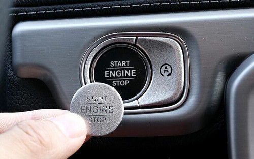 For Benz GLE GLS 2020-22 Silver Aluminum Ignition Switch Start Button Frame Trim - Bild 12 von 12
