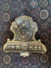 Antique Ornate Footed Victorian Brass Ink Well ENGLAND Stamped into Brass — photo 2