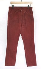 Rare Vintage 1970s Levis 517 Red Corduroy - White Label Talon - W32L31 - Bootcut