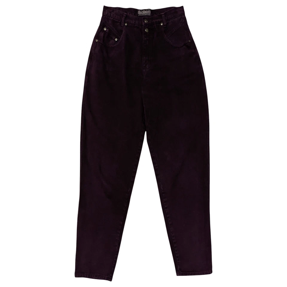 Pantalones de mezclilla de colección años 80 Nuovo púrpura talla 7/8 largos (26x33) tiro alto taper mamá retro Foto 2 de 4