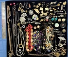 Huge Lot Vtg to Now Rhinestone Costume Jewelry Wearable & As Is Missing Stones