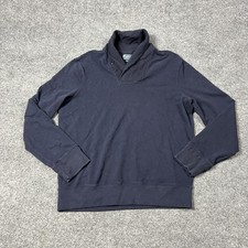Polo Ralph Lauren Sweater Mens Large Navy Shawl Collar Pullover Cotton Casual