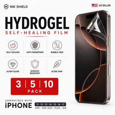 3 5 10 Pack Hydrogel Screen Protector iPhone 11 12 13 14 15 16 17 Anti-Scratch