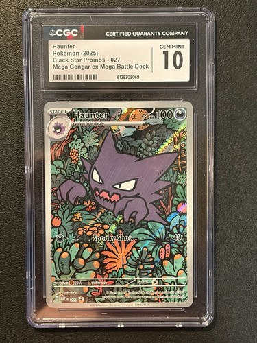 2025 Pokemon Black Star Promos #027 Haunter Mega Gengar Ex Battle Deck CGC 10 NM