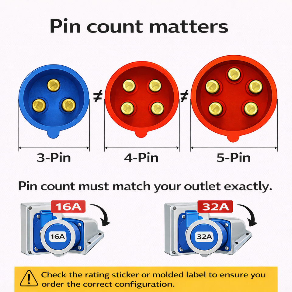 32A 16A 3 Phase Extension Lead 4 Pin 5 Pin - SY ARMOURED CABLE - Heavy ...