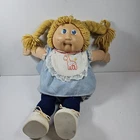 Vintage Cabbage Patch Kids Doll Blonde Pigtails Blue Eyes Coleco Blue Dress