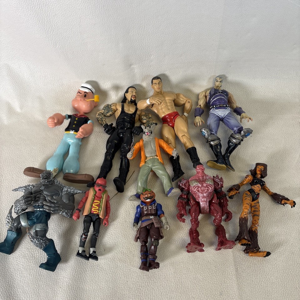 Vintage & Modern Random Mixed Lot Of 17 Toys Action Figures 80s 90s ...