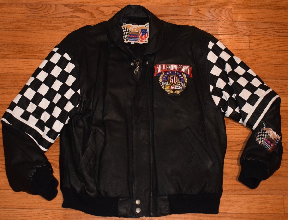 Jeff Hamilton Leather Jacket NASCAR 50th Anniversary Black