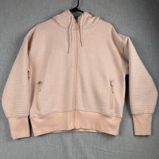 Old Navy Active Hoodie Dynamic Fleece Pinky Peach Wren Textured Full Zip Up Lg