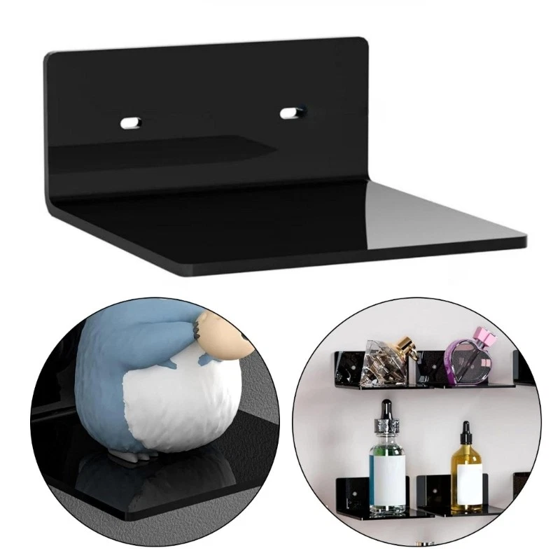 Pack of 2 Decorative Wall Shelves Acrylic Construction Space Efficient Living