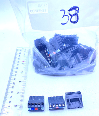 Phoenix Contact Lot of 38 Terminal Block, Black 5 Position SMSTB 2.5-5 STB 08