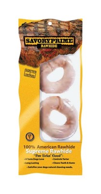 Savory Prime Beef Rawhide Bone 4 in Adult Medium Large Dog Chew