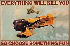 Tin Metal Sign Air Force Airplane Poster Everything Will Kill Your 8x12