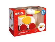 BRIO Pull Toy Duck - Wooden Pull Along Toy for Ages 1 - Educational 30323