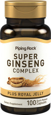 Ginseng Root Extract  800mg  100 Capsules  with Royal Jelly  by Piping Rock