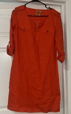 Tory Burch orange, linen dress, 4