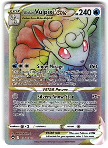 Alolan Vulpix VSTAR 197/195 Silver Tempest Secret Rare Holo