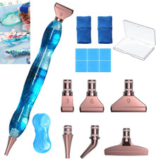 17Pcs Rose Metal Tips Diamond Painting Pen Kits, 6Pcs Stainless Steel Tips,1 Pen