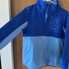 NEW! Under Armour Girls Size YXL Cold Gear 1/4 Snap Blue Pullover Fleece Jacket — photo 3