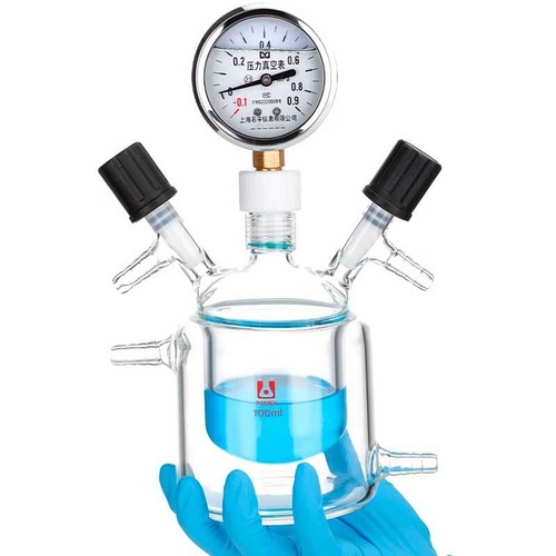Lab Glassware Double-Layer Vacuum Flask 100ml-1000ml with Pressure Gauge ca - Picture 6 of 8