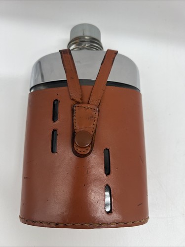 Griffon Vintage Flask with leather case made in England, 6 1/4” tall - Picture 6 of 9