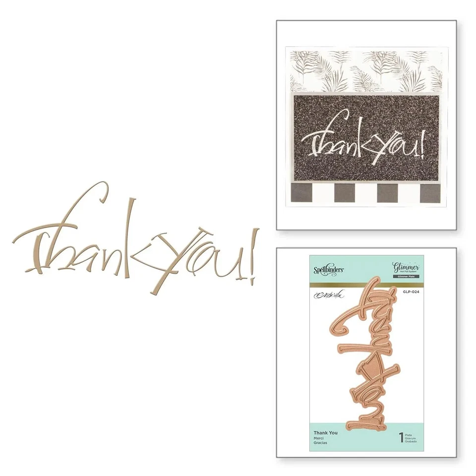 Spellbinders Glimmer Hot Foil Plate Thank You GLP-024