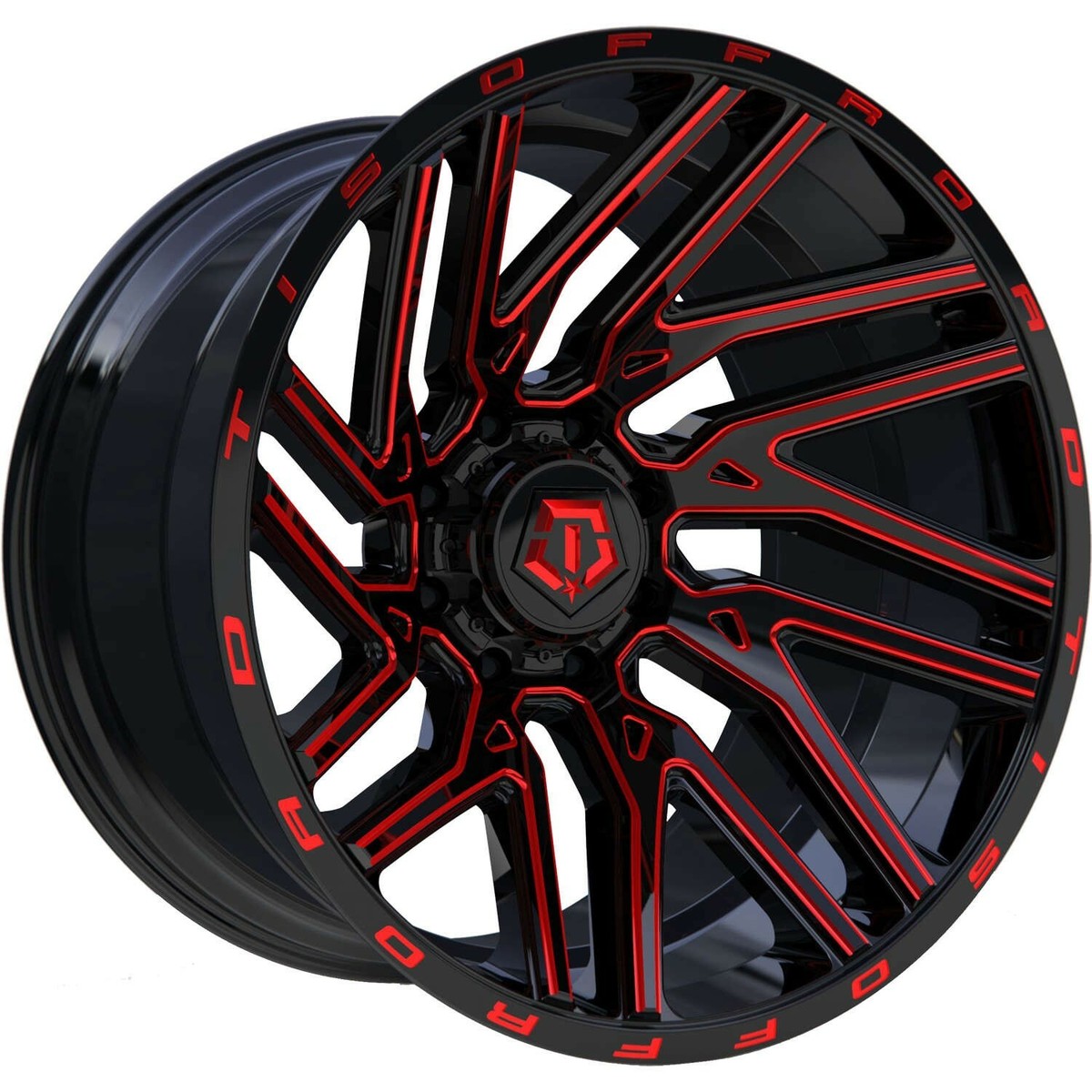 TIS 554 WHEELS 20X10 GLOSS BLACK & RED MILLED 6X135 LUG PATTERN | eBay