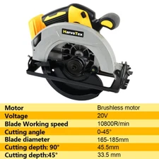 7-1/4" Cordless circular saw compatible FOR DEWALT 20V MAX battery(NO battery )