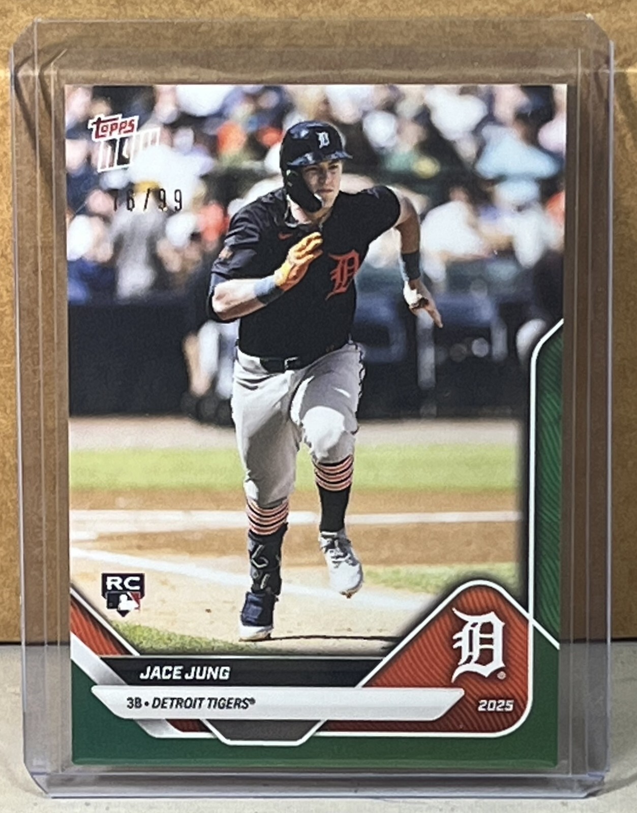 2025 Topps Now Road to Opening Day #OD-74 Jace Jung Tigers RC Green Foil 76/99