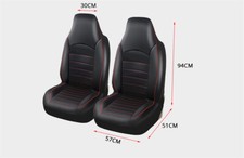 Fit For Car High Back Bucket Seat Pu Leather Black Front Seat Covers Set