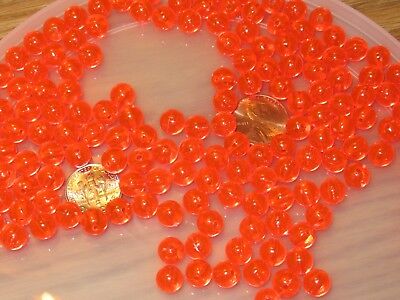 100 8MM ROUND FLUORESCENT RED FISHING BULK BEADS TACKLE RIG HOOK