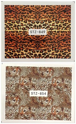 Nail Art Nagel Sticker Wasser Transfer Tattoo Tierprint Leo Fullcover NS-0795